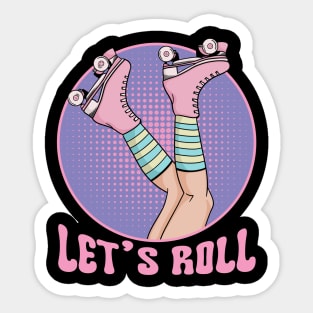 Roller Girl Skater Retro 70s and 80s Skating Girls Sticker